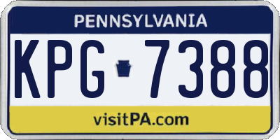 PA license plate KPG7388