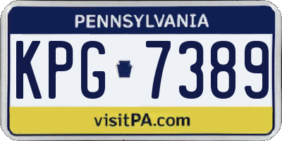 PA license plate KPG7389