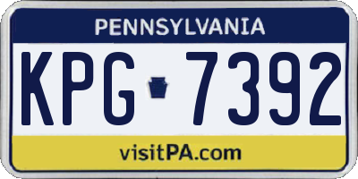 PA license plate KPG7392