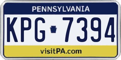 PA license plate KPG7394