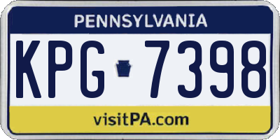 PA license plate KPG7398