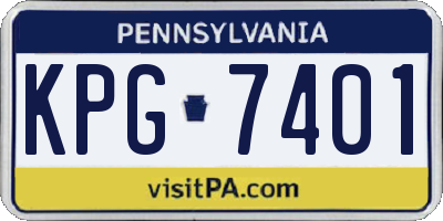 PA license plate KPG7401