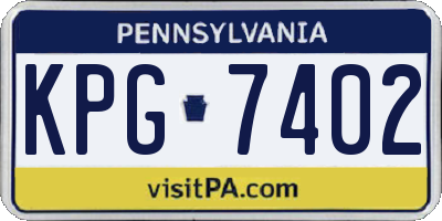 PA license plate KPG7402