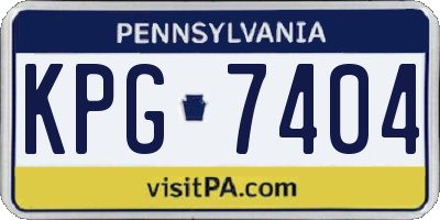 PA license plate KPG7404