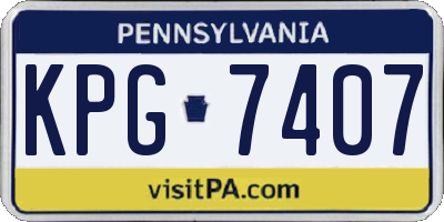PA license plate KPG7407