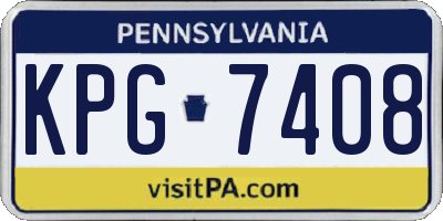 PA license plate KPG7408