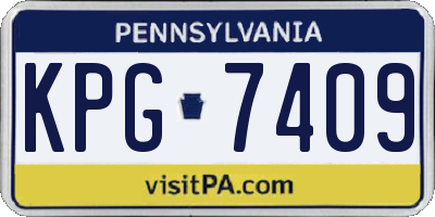PA license plate KPG7409