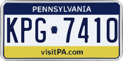 PA license plate KPG7410