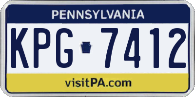PA license plate KPG7412
