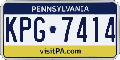 PA license plate KPG7414