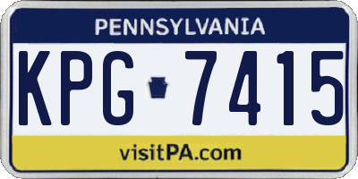 PA license plate KPG7415