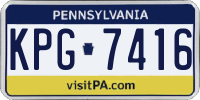 PA license plate KPG7416
