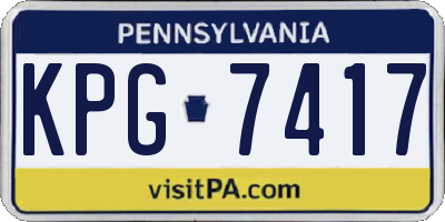 PA license plate KPG7417