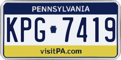PA license plate KPG7419