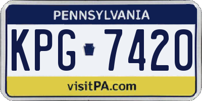 PA license plate KPG7420