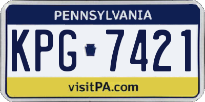 PA license plate KPG7421