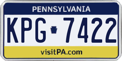 PA license plate KPG7422