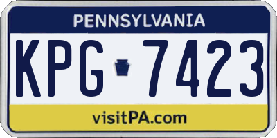 PA license plate KPG7423