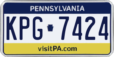 PA license plate KPG7424