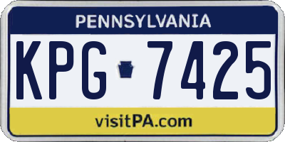 PA license plate KPG7425