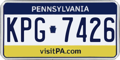 PA license plate KPG7426