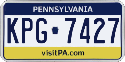 PA license plate KPG7427