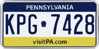 PA license plate KPG7428