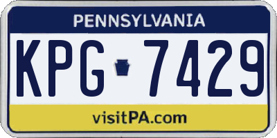 PA license plate KPG7429