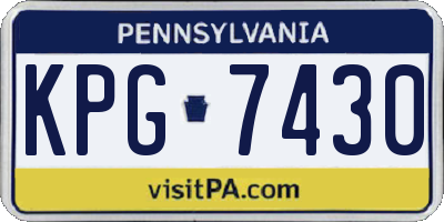 PA license plate KPG7430