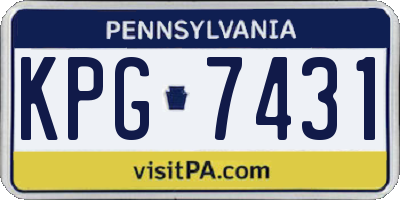 PA license plate KPG7431