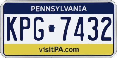 PA license plate KPG7432