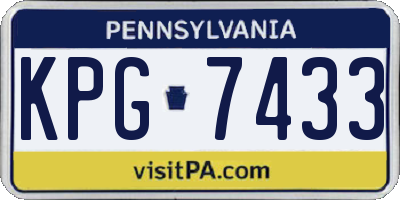 PA license plate KPG7433