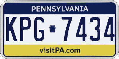 PA license plate KPG7434