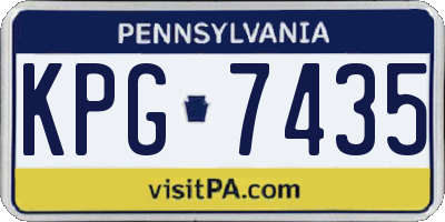 PA license plate KPG7435