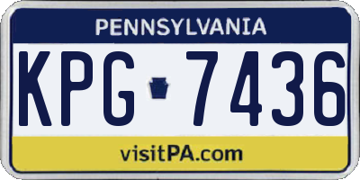 PA license plate KPG7436