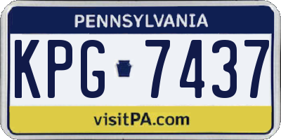 PA license plate KPG7437
