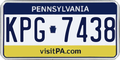 PA license plate KPG7438