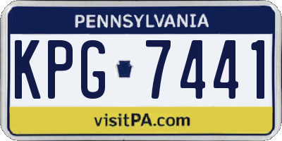 PA license plate KPG7441