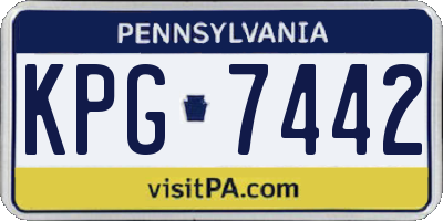PA license plate KPG7442