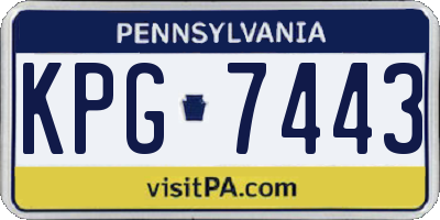 PA license plate KPG7443