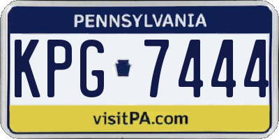 PA license plate KPG7444