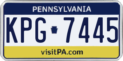 PA license plate KPG7445
