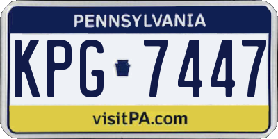 PA license plate KPG7447