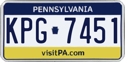 PA license plate KPG7451