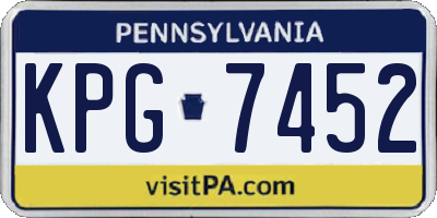 PA license plate KPG7452