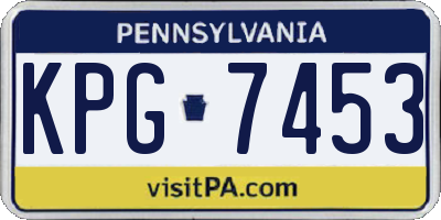 PA license plate KPG7453