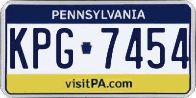 PA license plate KPG7454
