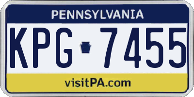 PA license plate KPG7455