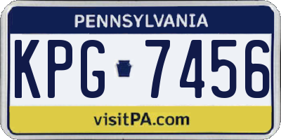 PA license plate KPG7456