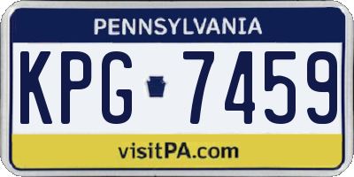 PA license plate KPG7459